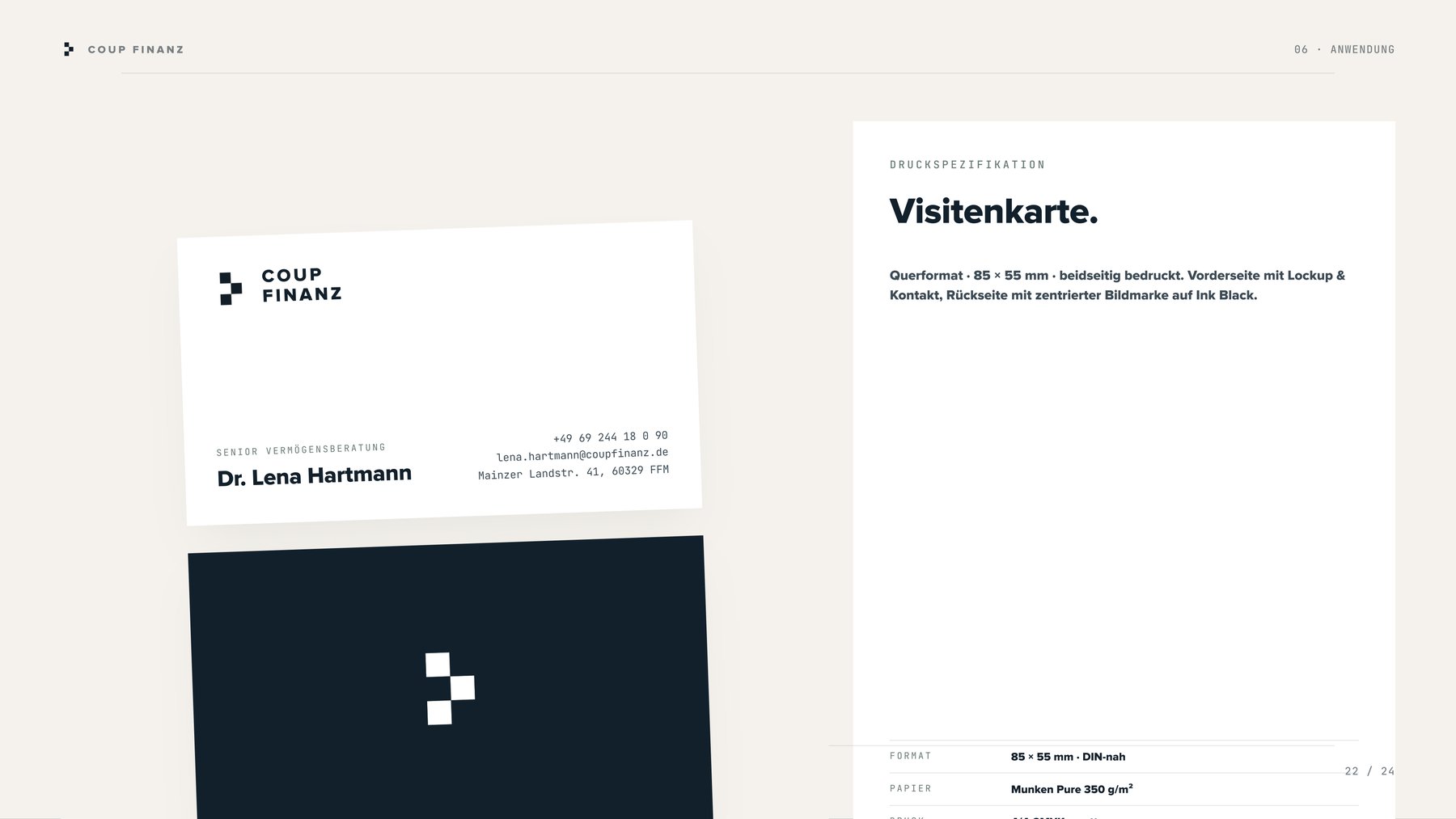 Visitenkarte Coup Finanz